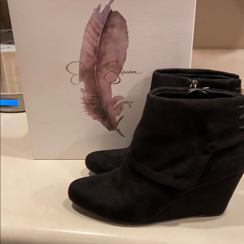 Jessica Simpson black suede booties